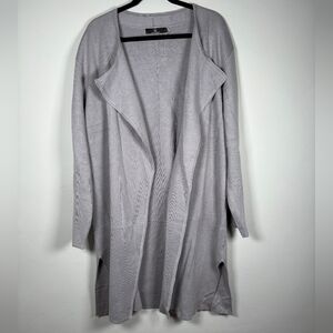 Lillusory Women's Long Open Front Gray Cardigan Knit Sweater Women's Size XL